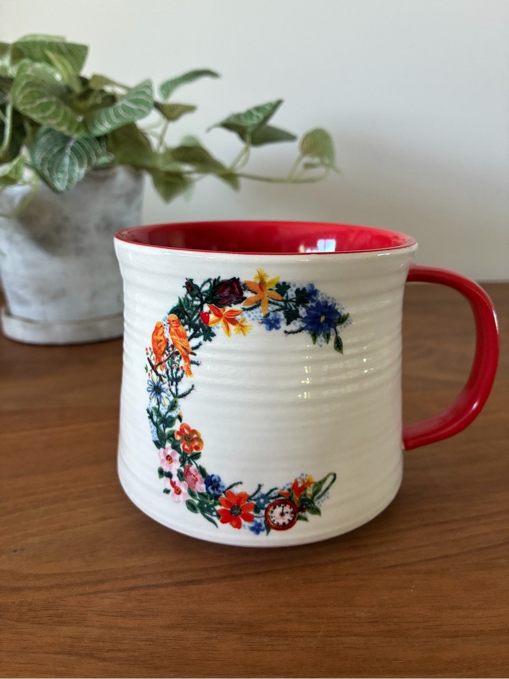 Anthropologie Nathalie Lete Monogram "C" Mug | Floral | Whimsical Cottagecore
